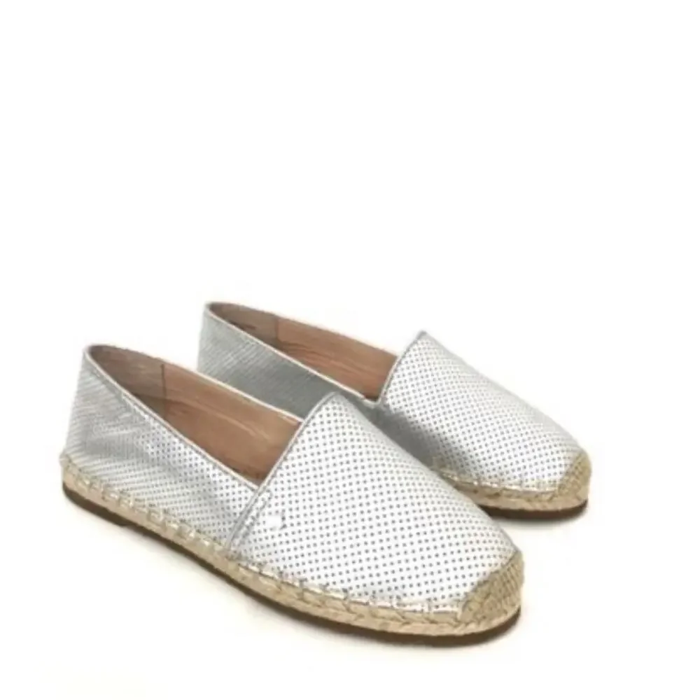 Kate Spade Gianna perforated silver espadrilles sz 7.5
